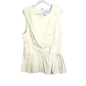 Mare Mare Sleeveless Peplum Blouse Ivory Size XL